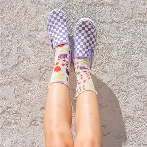NWOB VANS VIOLET CHECKERBOARD SLIP ON